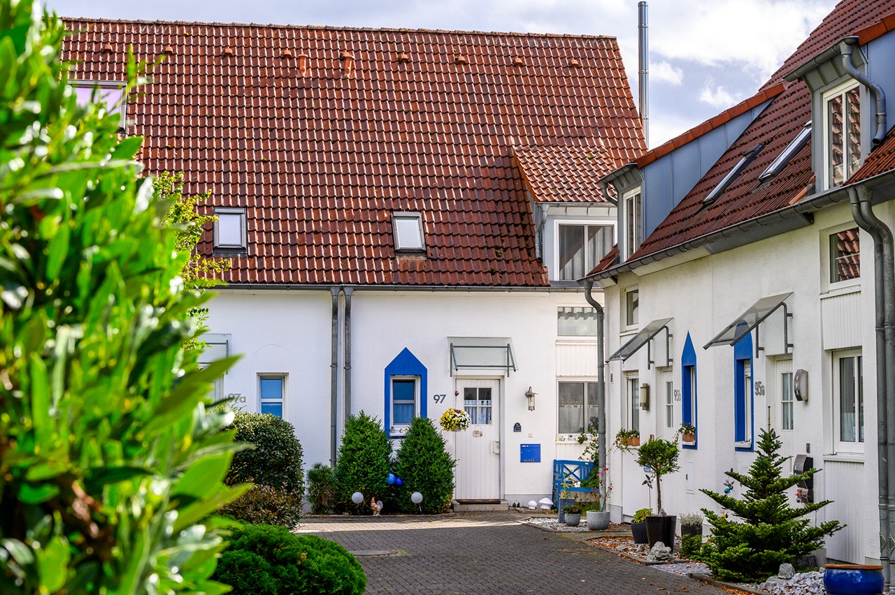 Reihenhaus der Familie von außen